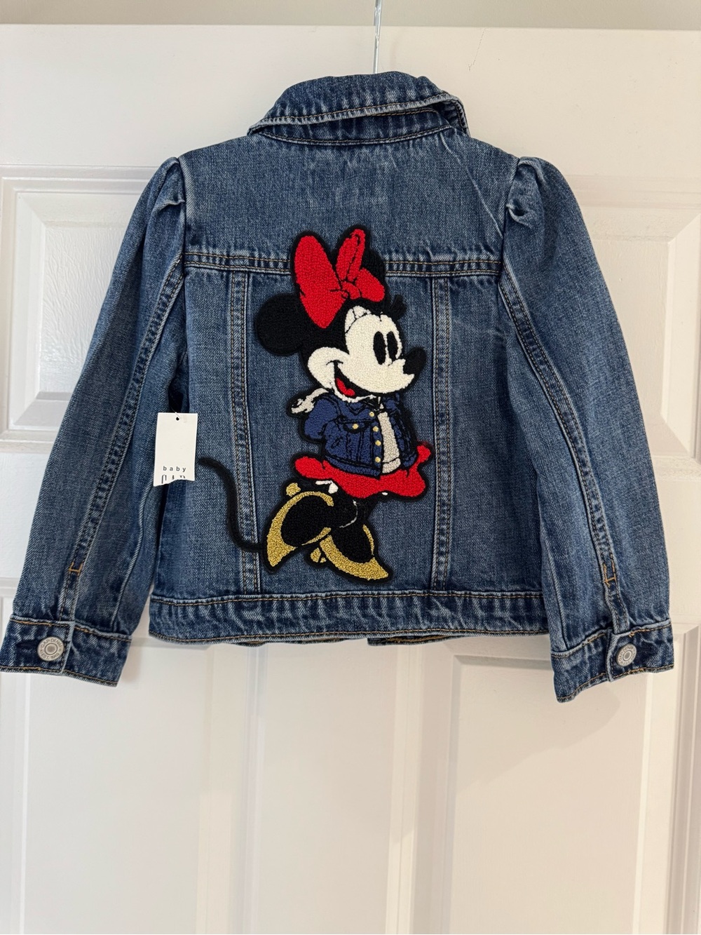 GAP Kids Denim Jacket with Minnie Patch - Blue with Red & Gold Accents